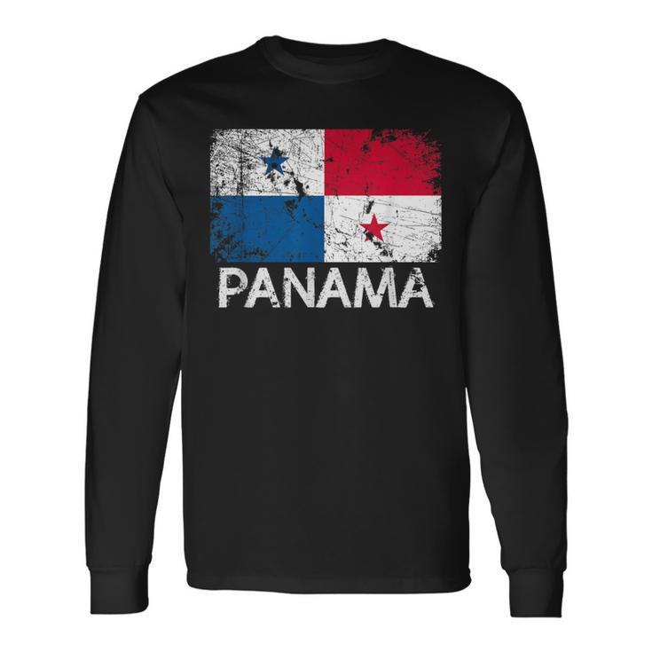 Panamanian Flag Vintage Made In Panama Long Sleeve T-Shirt