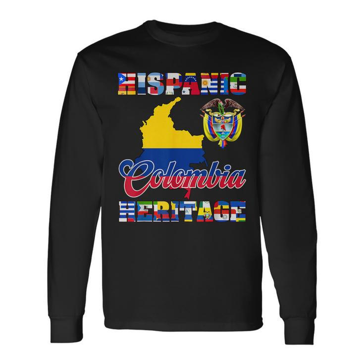 Hispanic Heritage Month Colombia Colombian Flag Pride Long Sleeve