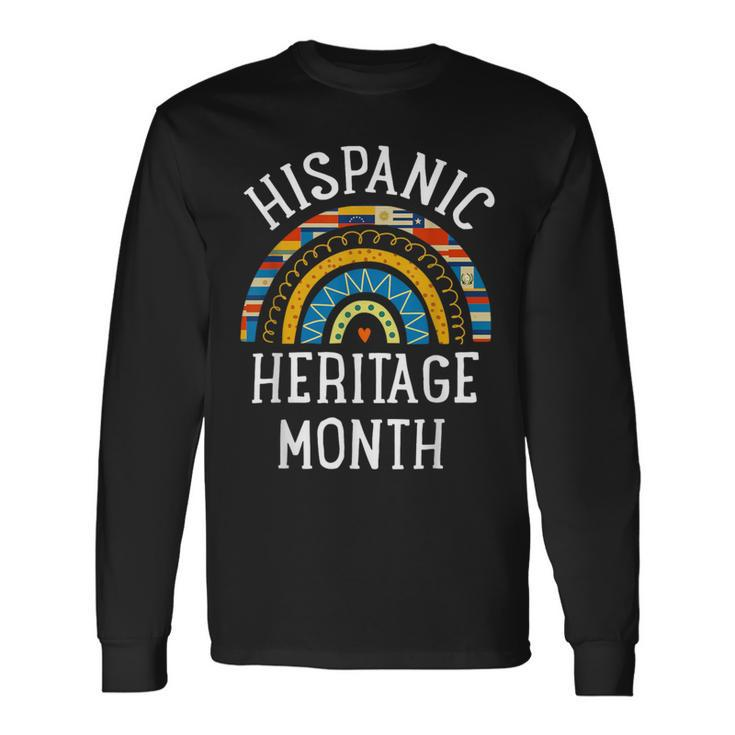 Hispanic Heritage Month National Latino Countries Flags Long Sleeve T-Shirt
