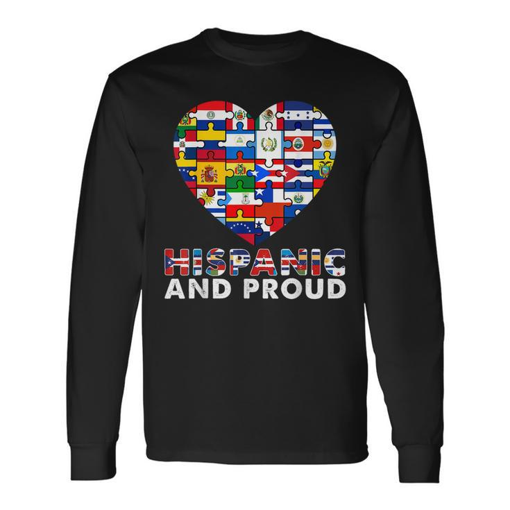 Hispanic And Proud Heart Pride Hispanic Heritage Month Long Sleeve T-Shirt