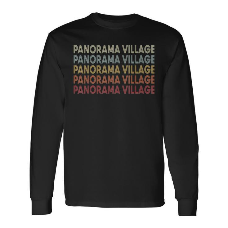 Panorama-Village Texas Panorama-Village Tx Retro Vintage Long Sleeve T-Shirt Gifts ideas
