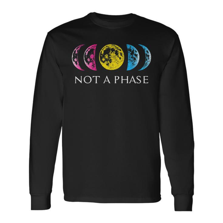 Pansexual Pride Not A Phase Moon For Pansexual Long Sleeve T-Shirt