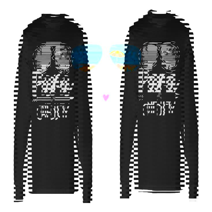 Paraprofessional Para Off Duty Sunglasses Beach Sunset Retro Long Sleeve T-Shirt