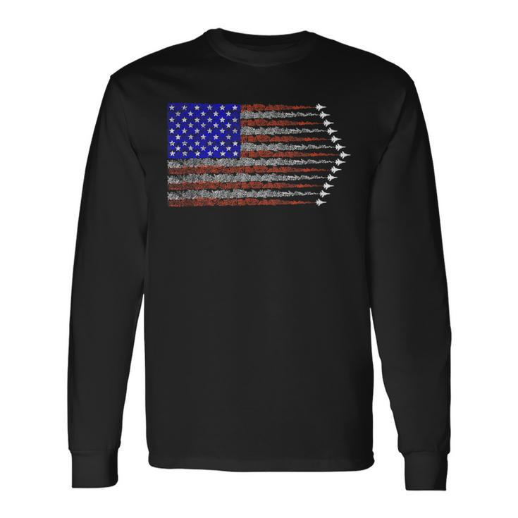 Patriotic 4Th Of July Usa American Flag Fighter Jets Long Sleeve T-Shirt T-Shirt
