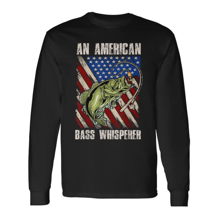 Patriotic Anglers American Bass Whisperer Fisherman Long Sleeve T-Shirt T-Shirt