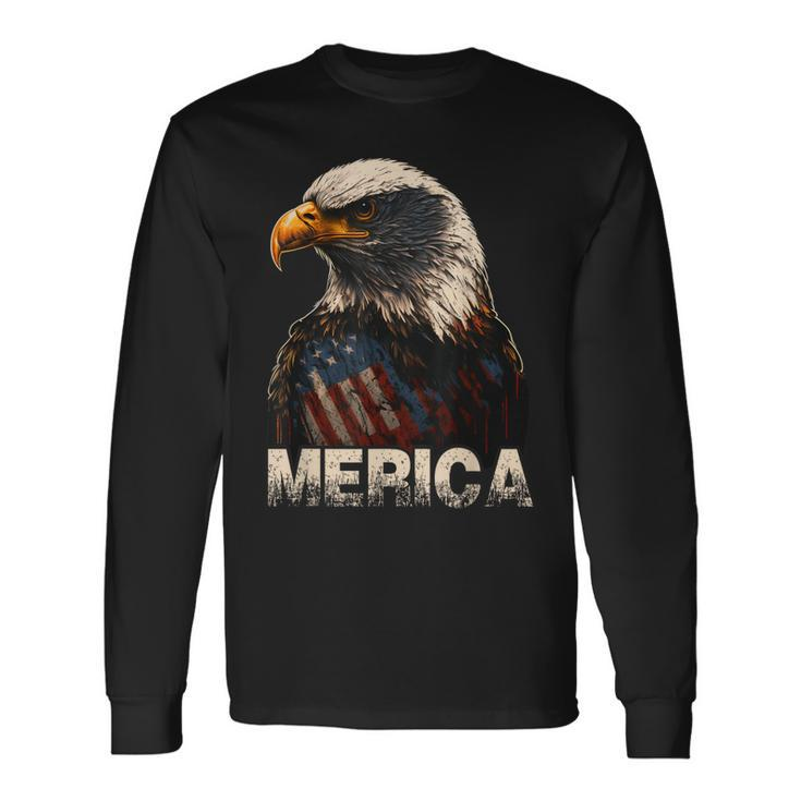 Patriotic Bald Eagle 4Th Of July Usa American Flag Long Sleeve T-Shirt T-Shirt