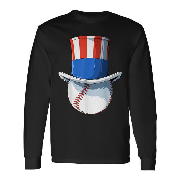 Patriotic Baseball Uncle Sam Baseball American Flag 4Th July Long Sleeve T-Shirt T-Shirt