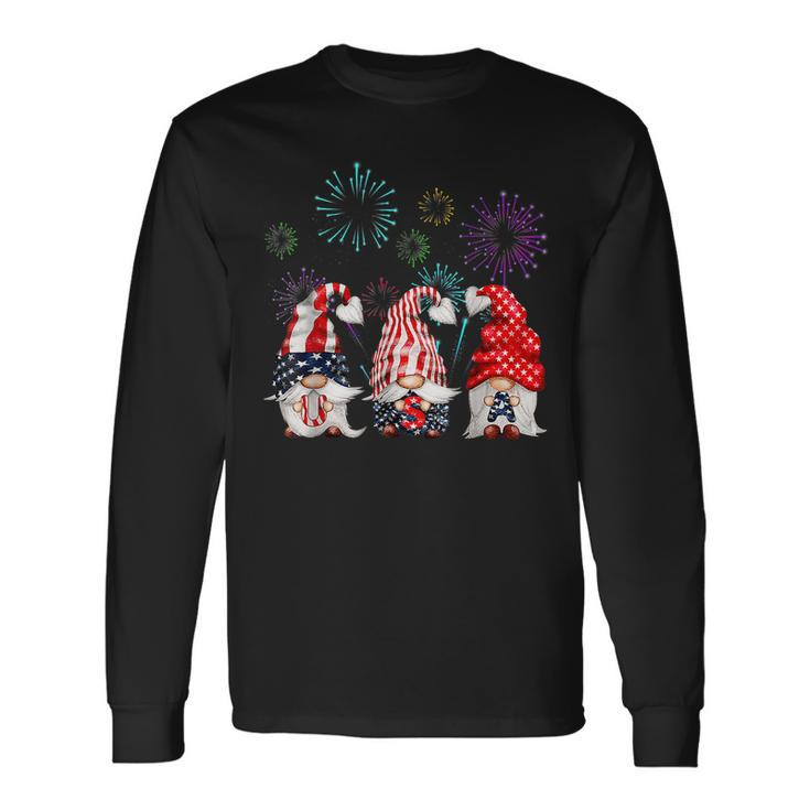 Patriotic Three Gnomes Firework Independence Day 4Th Of July Long Sleeve T-Shirt T-Shirt