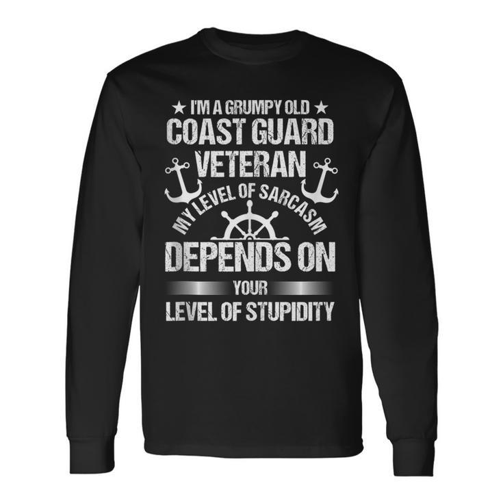 Patriotic Usa Flag Grumpy Old Coast Guard Veteran 4Th July Veteran Long Sleeve T-Shirt T-Shirt