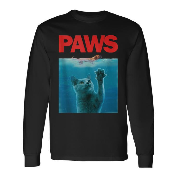 Paws Kitten Meow Parody Cat Lover Long Sleeve T-Shirt
