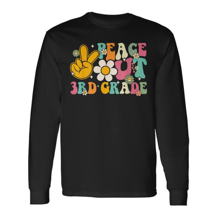Peace Out 3Rd Grade Graduation Last Day Of School Groovy Long Sleeve T-Shirt T-Shirt