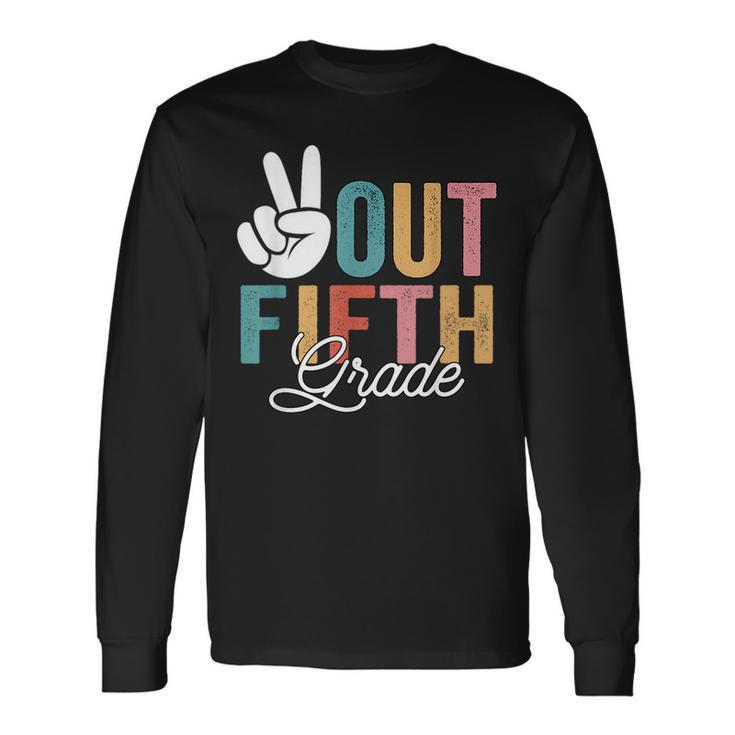 Peace Out Fifth Grade Last Day Of School 2023 Graduation Long Sleeve T-Shirt T-Shirt
