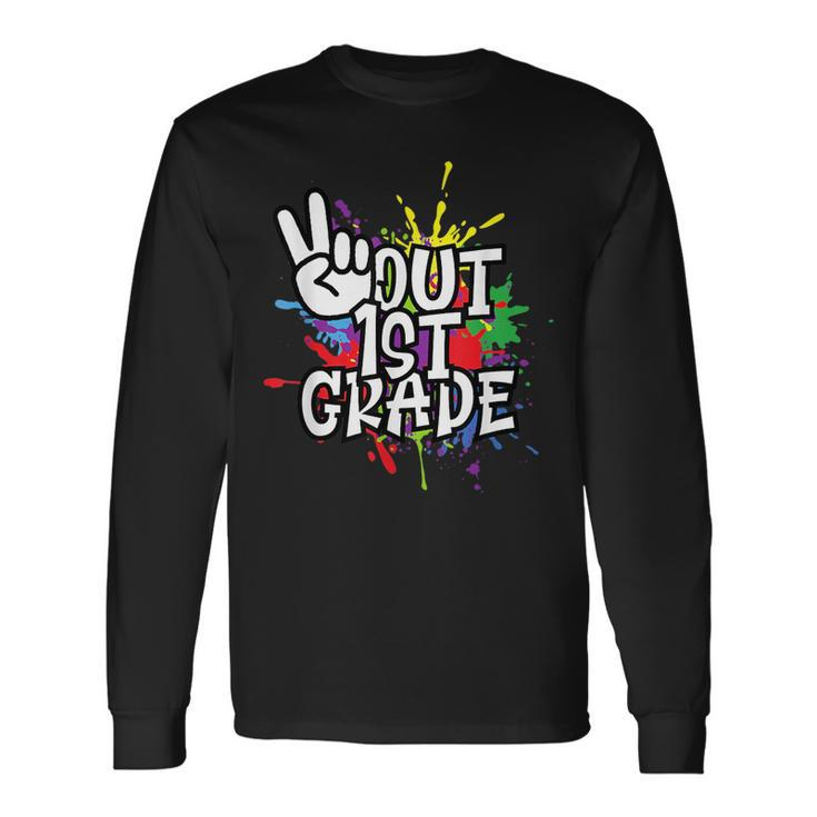 Peace Out First 1St Grade Class Of 2023 Happy Last Day Long Sleeve T-Shirt T-Shirt
