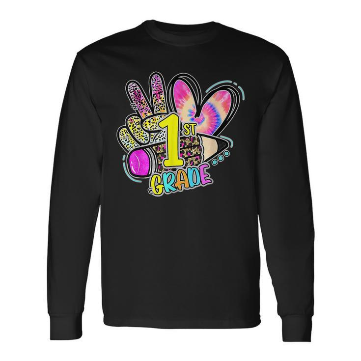 Peace Out First Grade Last Day Of School End Of School Long Sleeve T-Shirt T-Shirt