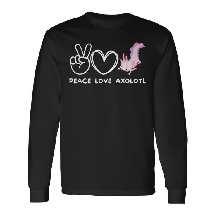 Peace Love Axolotl Retro Axolotl Lover Long Sleeve T-Shirt