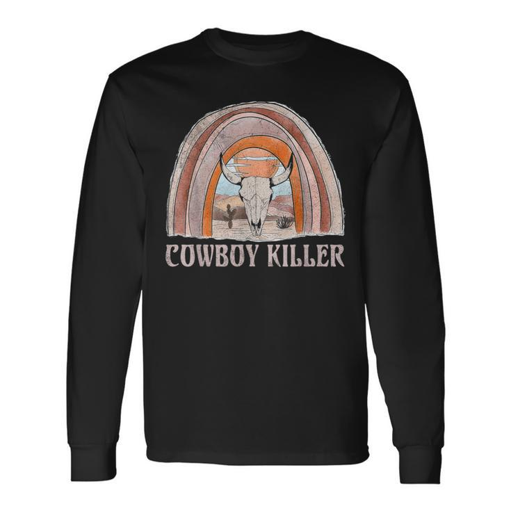 Peace Love Cowboys Killer Western Deserts Howdys Bull Skulls Skulls Long Sleeve T-Shirt T-Shirt