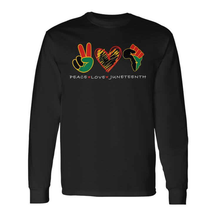 Peace Love Junenth Pride Black Remembering My Ancestors Long Sleeve T-Shirt Gifts ideas