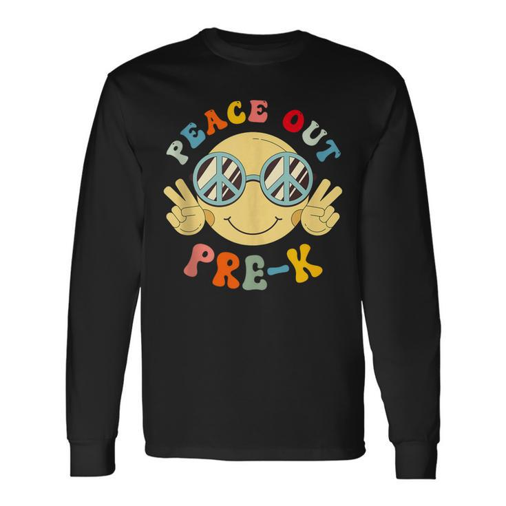Peace Out Prek Happy Last Day Of School Hello Summer Long Sleeve T-Shirt T-Shirt