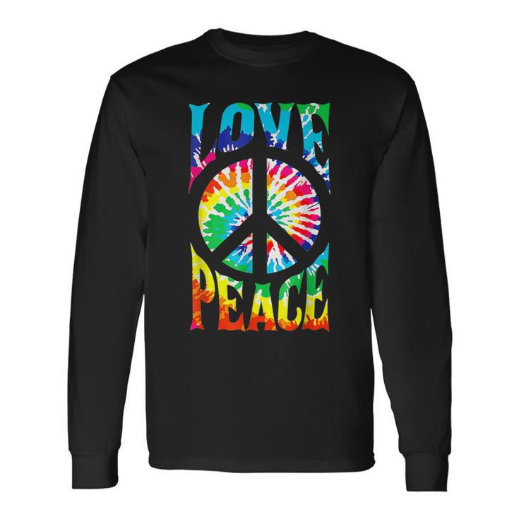Peace Sign Love T 60S 70S Tie Die Hippie Costume Long Sleeve T-Shirt