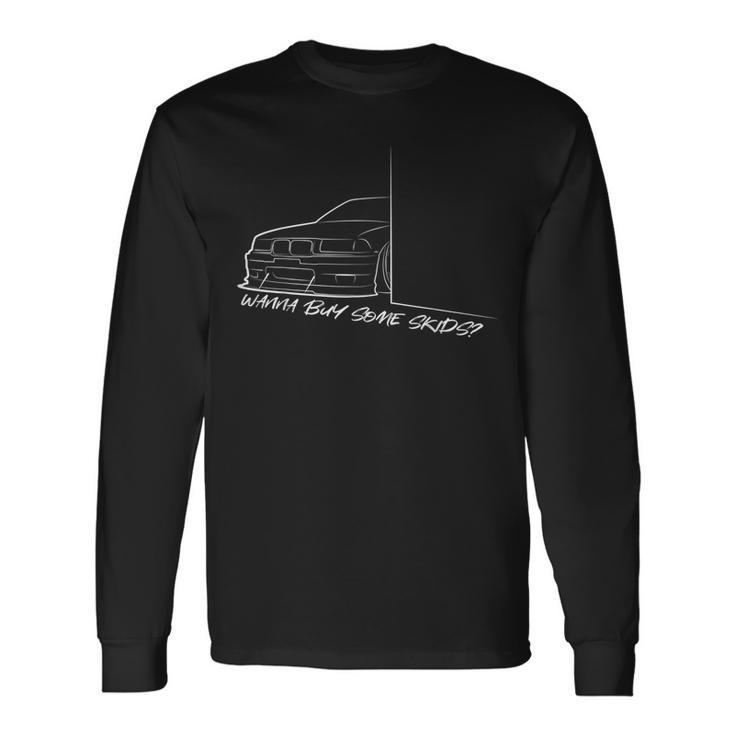 Peeking E36 Drift Car Graphic Long Sleeve T-Shirt