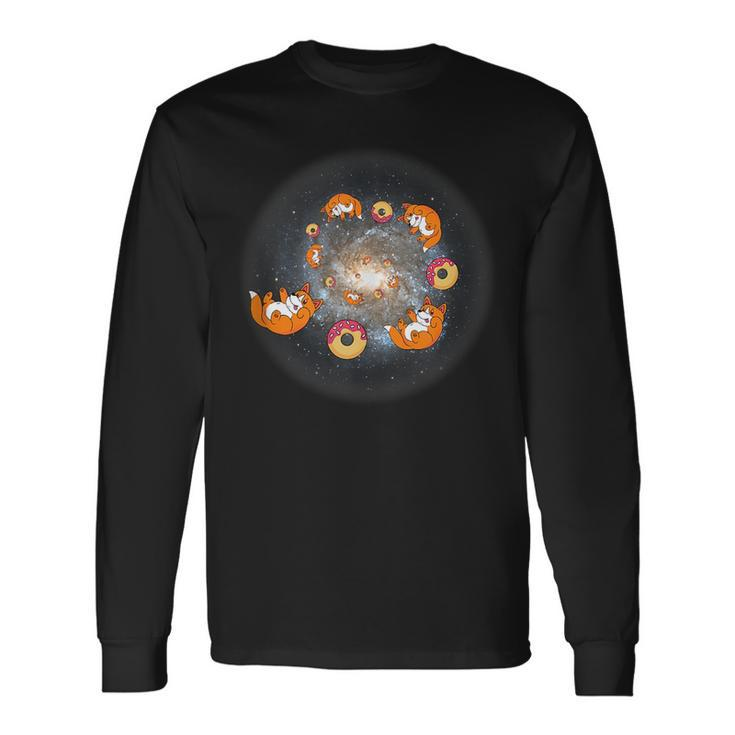 Pembroke Welsh Space Corgi Donut Universe Meme Puns Long Sleeve T-Shirt T-Shirt