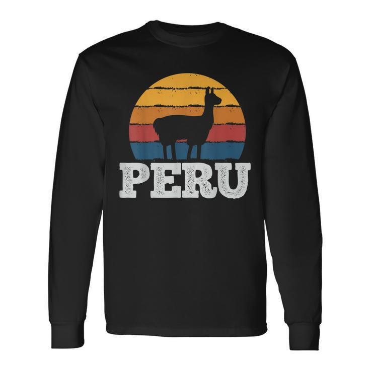 Peru Vicuna Peruvian Vintage Long Sleeve T-Shirt