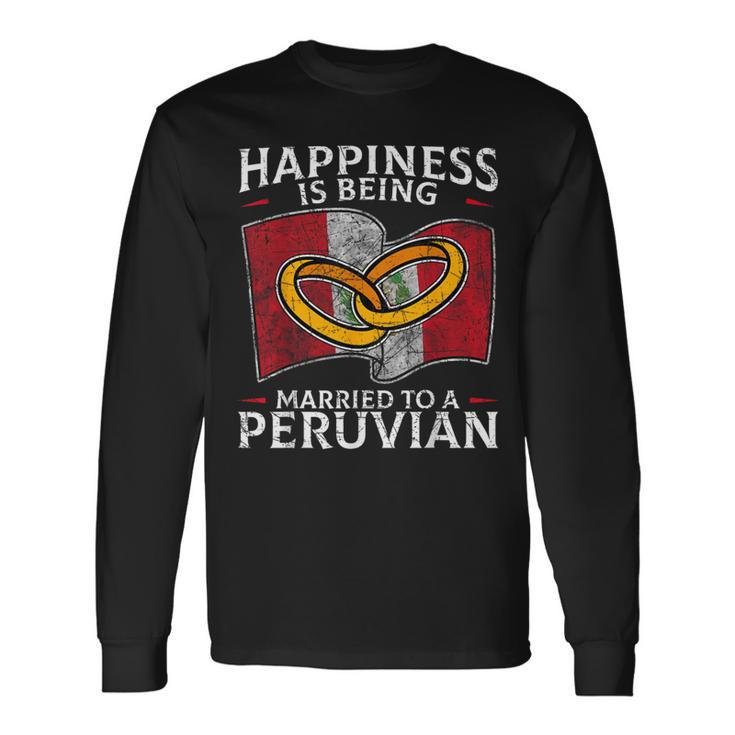 Peruvian Wedding Republic Of Peru Married Heritage Long Sleeve T-Shirt