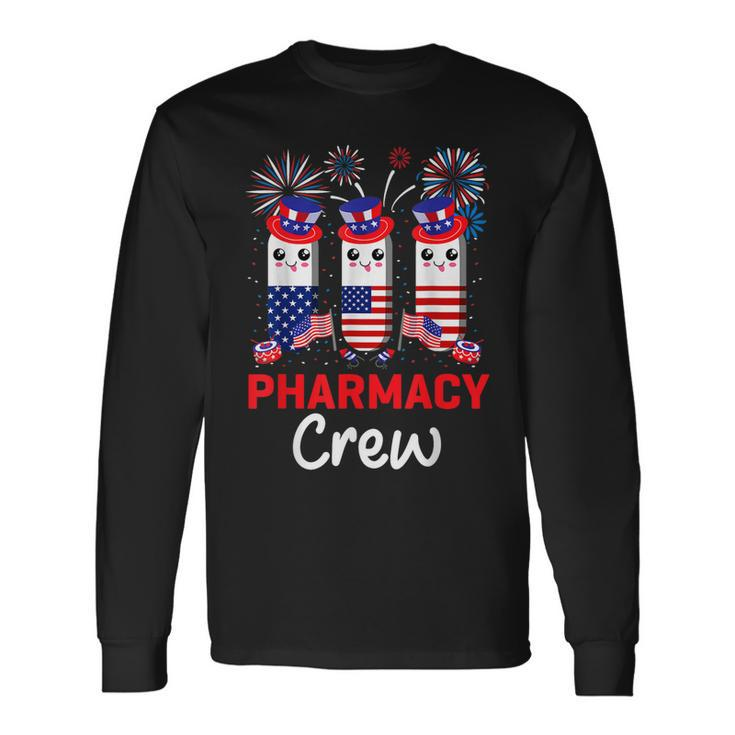 Pharmacy Crew 4Th Of July Cute Pills American Patriotic Long Sleeve T-Shirt