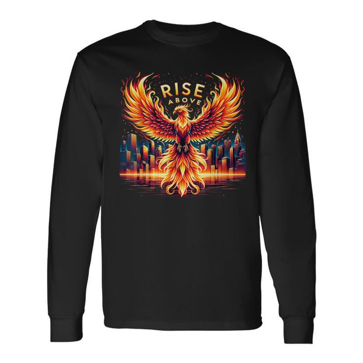 Phoenix Fire Mythical Bird Inspirational Motivational Long Sleeve T-Shirt
