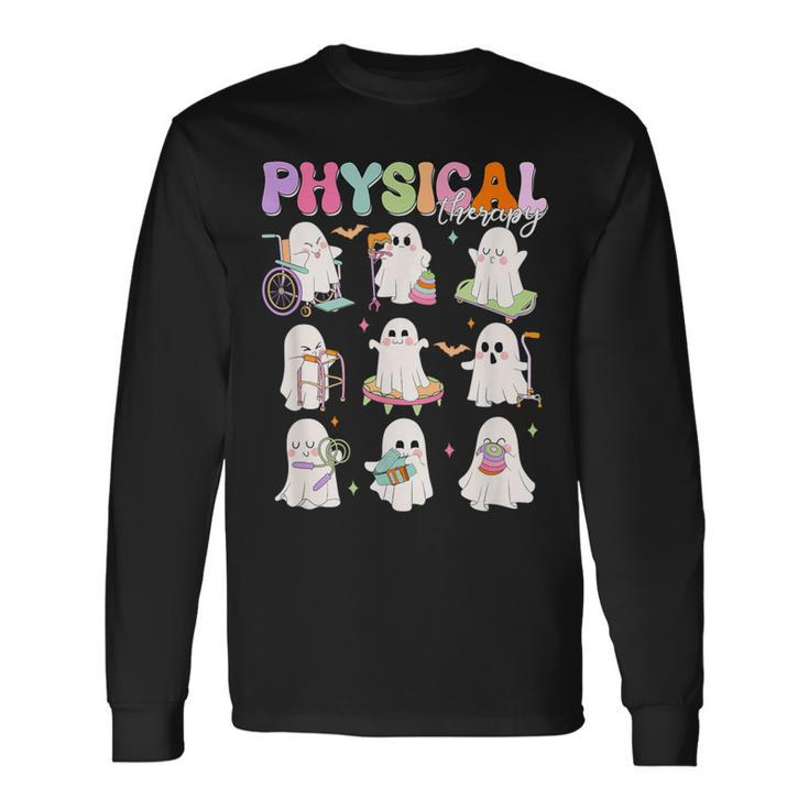 Physical Therapy Halloween Boo Ghost Spooky Season Long Sleeve T-Shirt