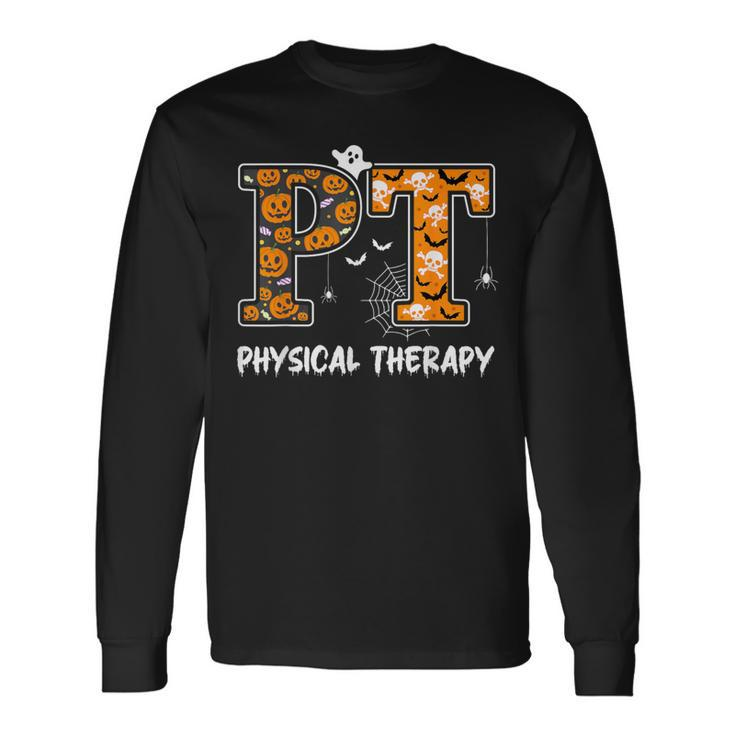 Physical Therapy Therapist Scary Halloween Costume Long Sleeve T-Shirt