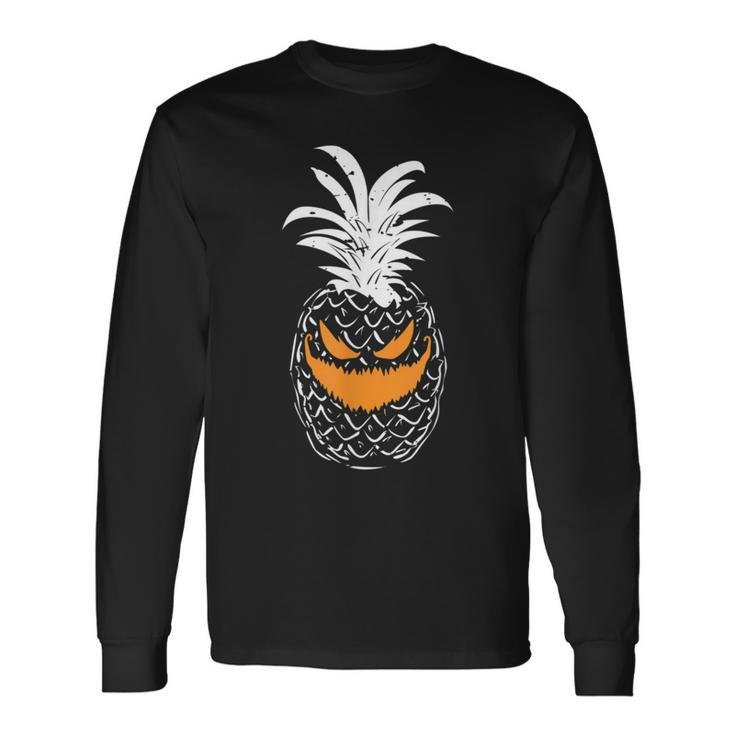 Pineapple Pumpkin Spooky Scary Monster Halloween Long Sleeve T-Shirt T-Shirt