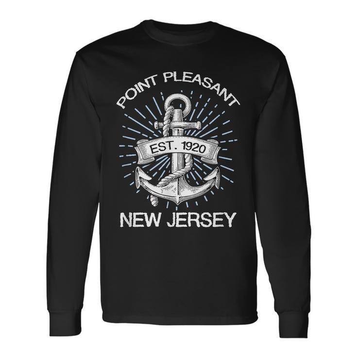 Point Pleasant Nj Vintage Nautical Anchor And Rope T Long Sleeve T-Shirt