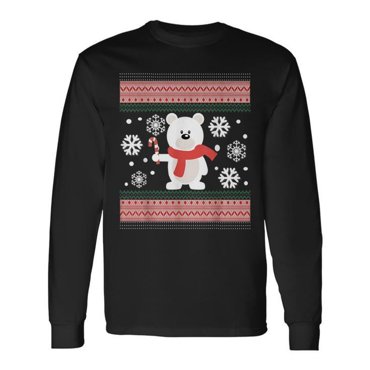 Polar Bear In Snow Ugly Christmas Sweater T Long Sleeve T-Shirt