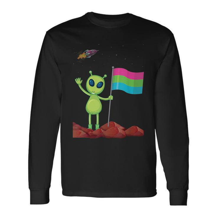 Polysexual Flag Alien Poly Pride Lgbtqia Nonbinary Ufo Space Long Sleeve T-Shirt T-Shirt