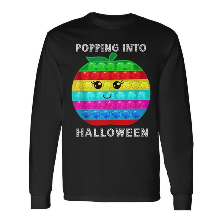 Pop It Fidget Toy Popping Into Halloween Fidget Toy Long Sleeve T-Shirt T-Shirt