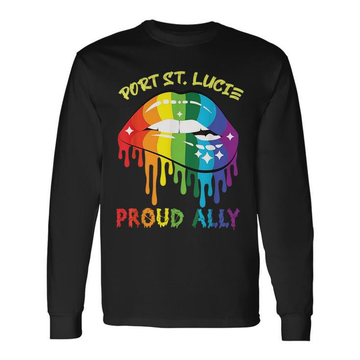 Port St Lucie Proud Ally Lgbtq Pride Sayings Long Sleeve T-Shirt T-Shirt