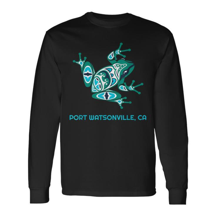Port Watsonville Ca Frog Pacific Nw Native American Indian Long Sleeve T-Shirt