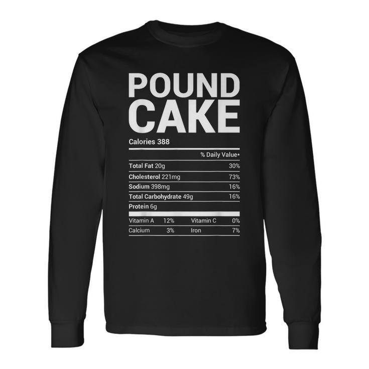 Pound Cake Nutrition Facts Family Matching Christmas Costume Long Sleeve T-Shirt