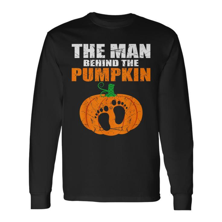Pregnant Halloween Costume For Dad Expecting Lil Pumpkin Long Sleeve T-Shirt Gifts ideas