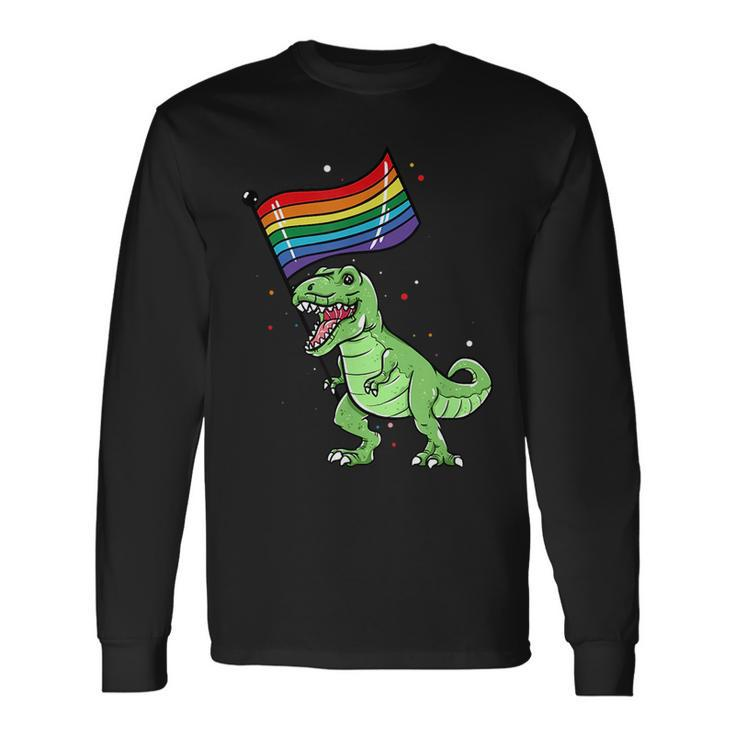 Pride Dinosaur Lgbt Gay Lesbian Transgender Trans Nonbinary Long Sleeve T-Shirt T-Shirt