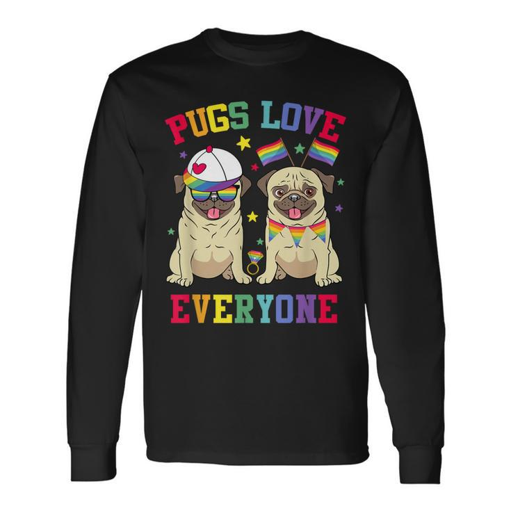 Pride Parade Pugs Love Everyone Lgbt Pugs Gay Pride Lgbt Long Sleeve T-Shirt