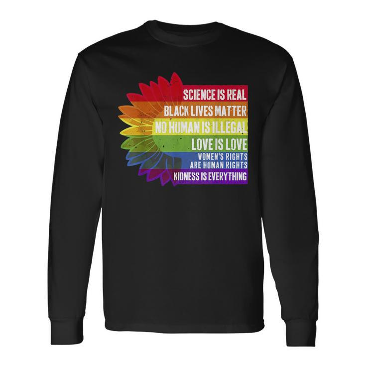 Pride Science Real Black Lives Matter Love Is Love Lgbtq Long Sleeve T-Shirt T-Shirt