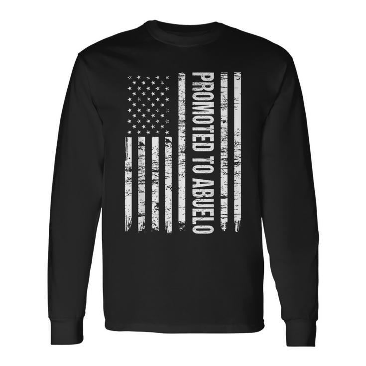 Promoted To Abuelo New Grandpa Vintage American Flag Long Sleeve T-Shirt T-Shirt