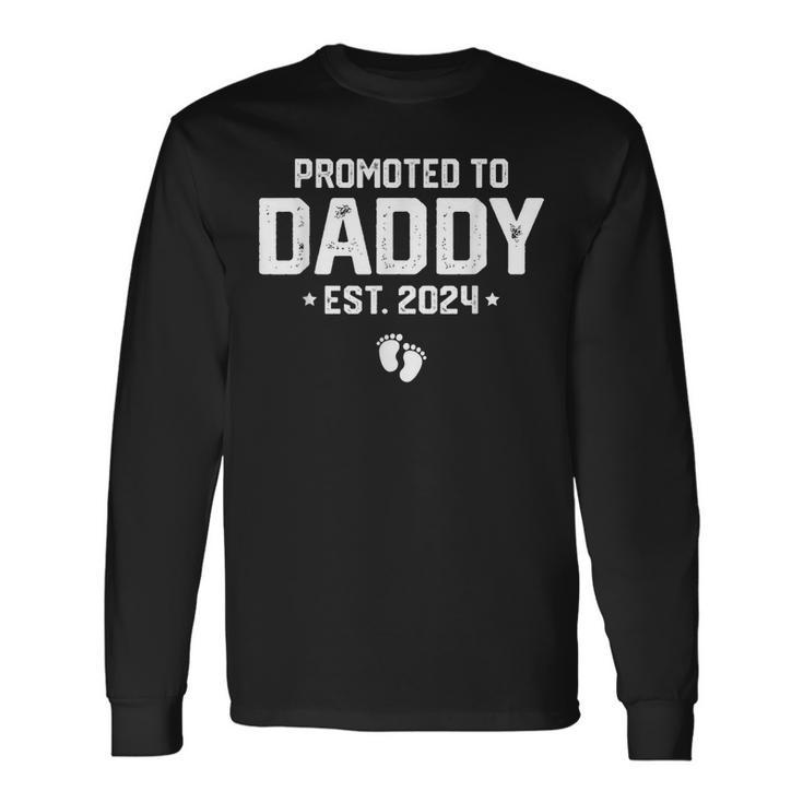 Promoted To Dad 2024 New Dad Fathers Day Soon Daddy Long Sleeve T-Shirt T-Shirt