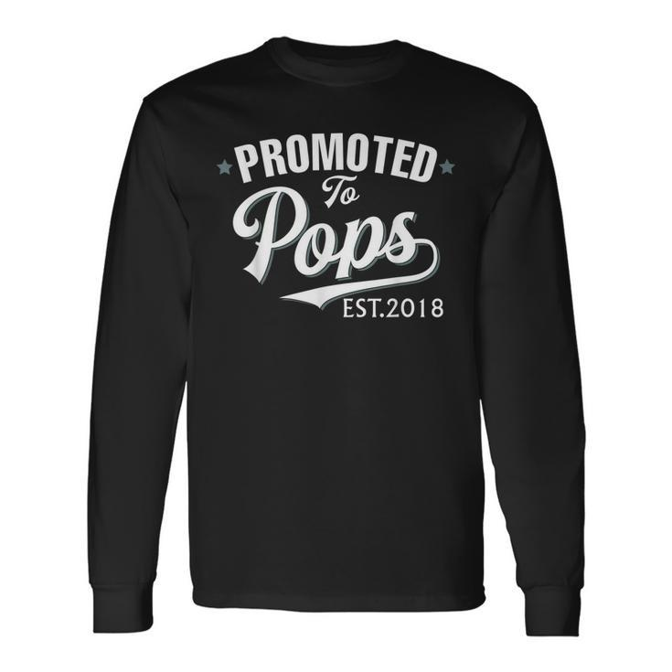 Promoted To Pops Est 2018 New Grandpa Long Sleeve T-Shirt T-Shirt