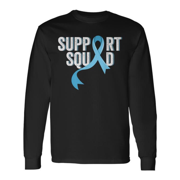 Prostate Cancer Awareness Support Squad Light Blue Ribbon Long Sleeve T-Shirt T-Shirt