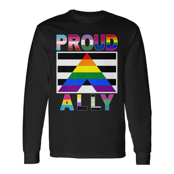 Proud Ally Lgbtq Gay Pride Month Equality Flags Long Sleeve T-Shirt T-Shirt