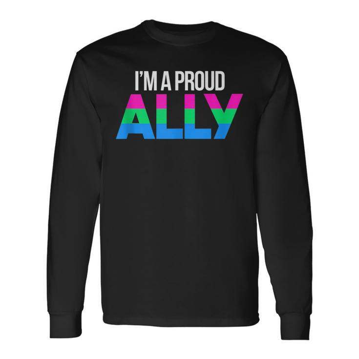 Proud Ally Poly Flag Lgbt Pride Flag Polyamorous Gay Lesbian Long Sleeve T-Shirt T-Shirt
