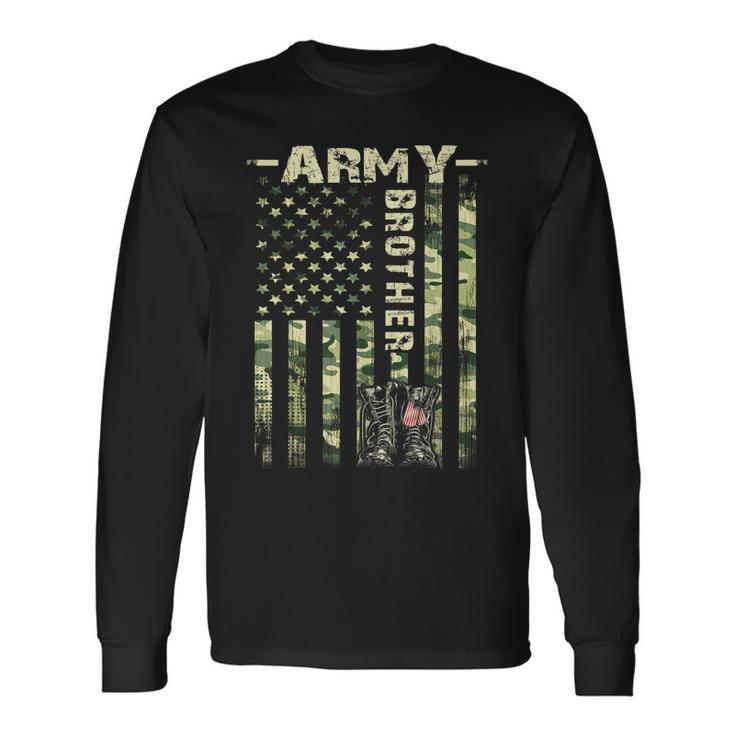 Proud Army Brother United States Flag Military Fathers Long Sleeve T-Shirt T-Shirt